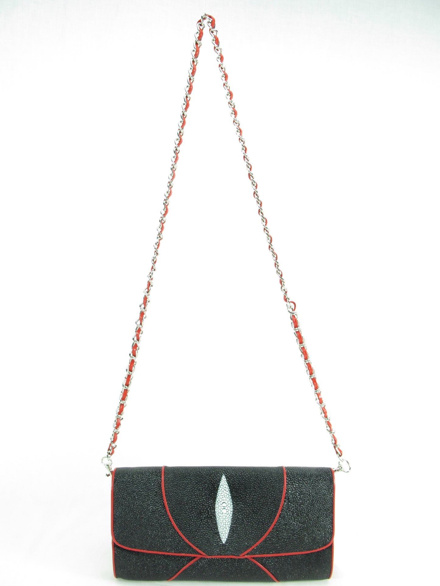 PELGIO Genuine Stingray Skin Leather Women's Clutch & Shoulderbag Purse