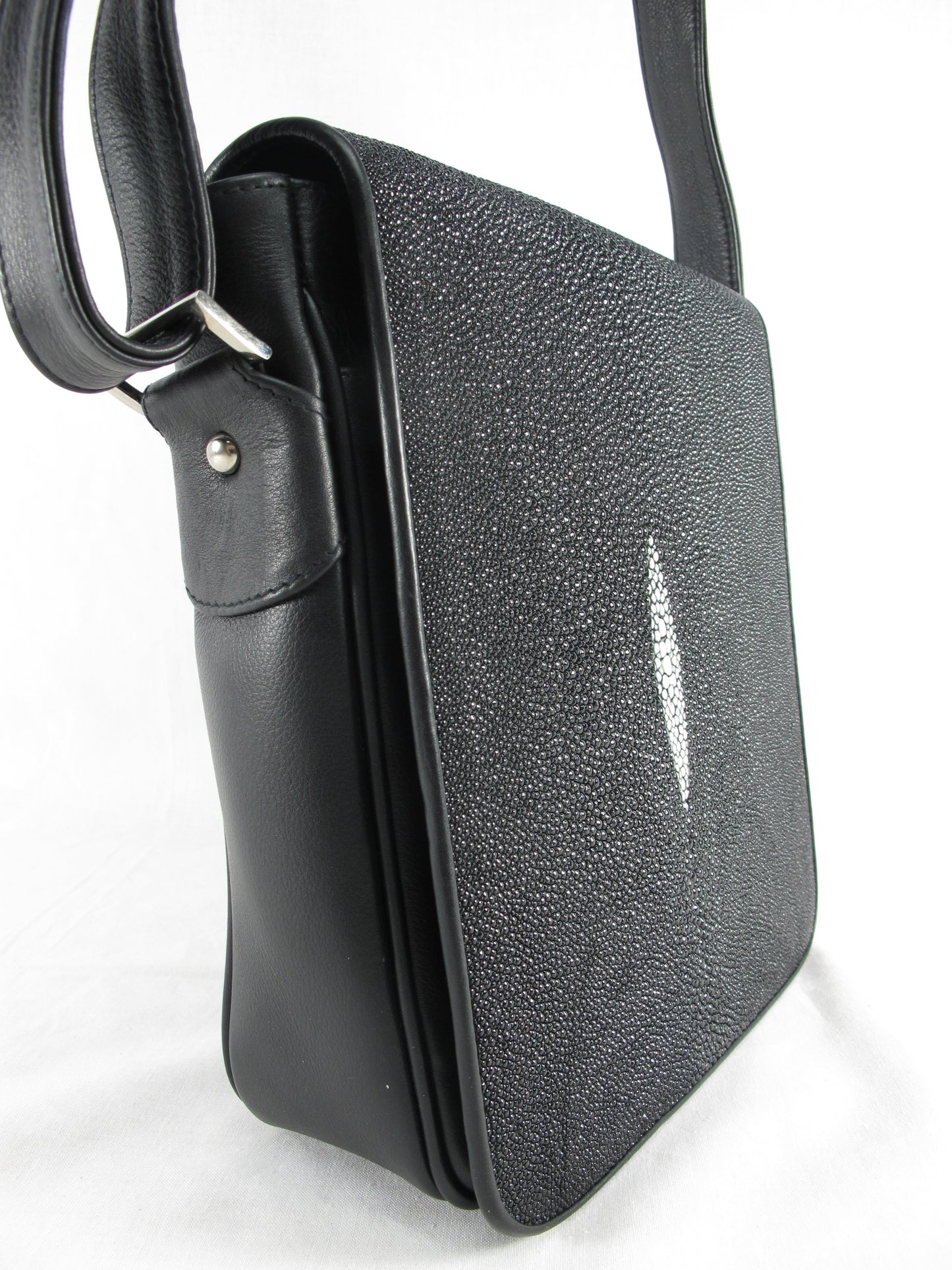 Genuine Stingray Skin Leather Men's Crossbody Messenger Bag