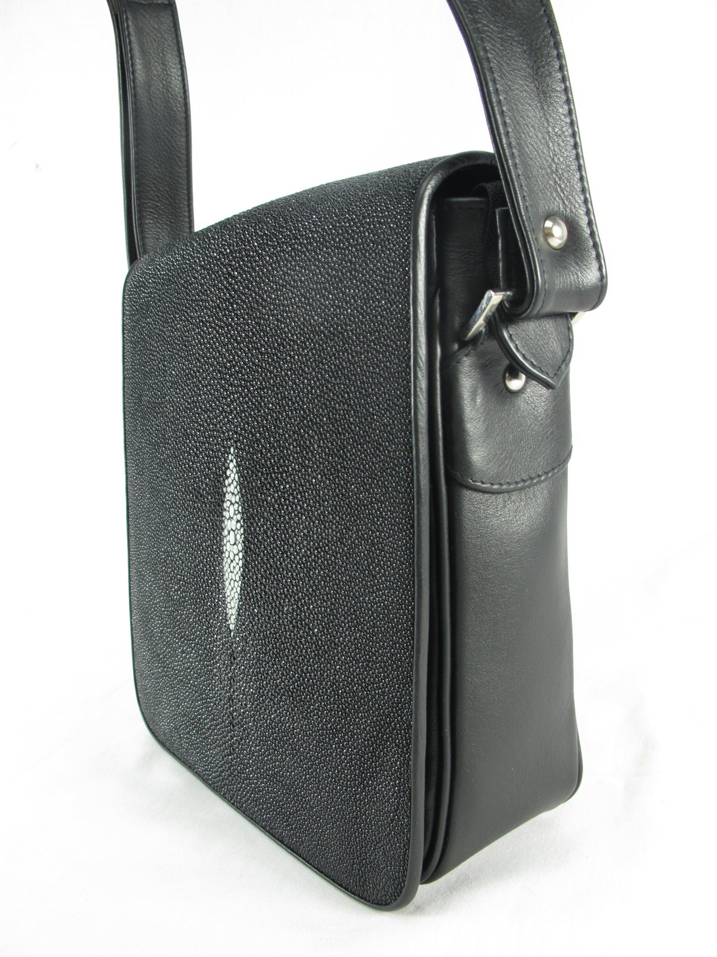 Genuine Stingray Skin Leather Men's Crossbody Messenger Bag