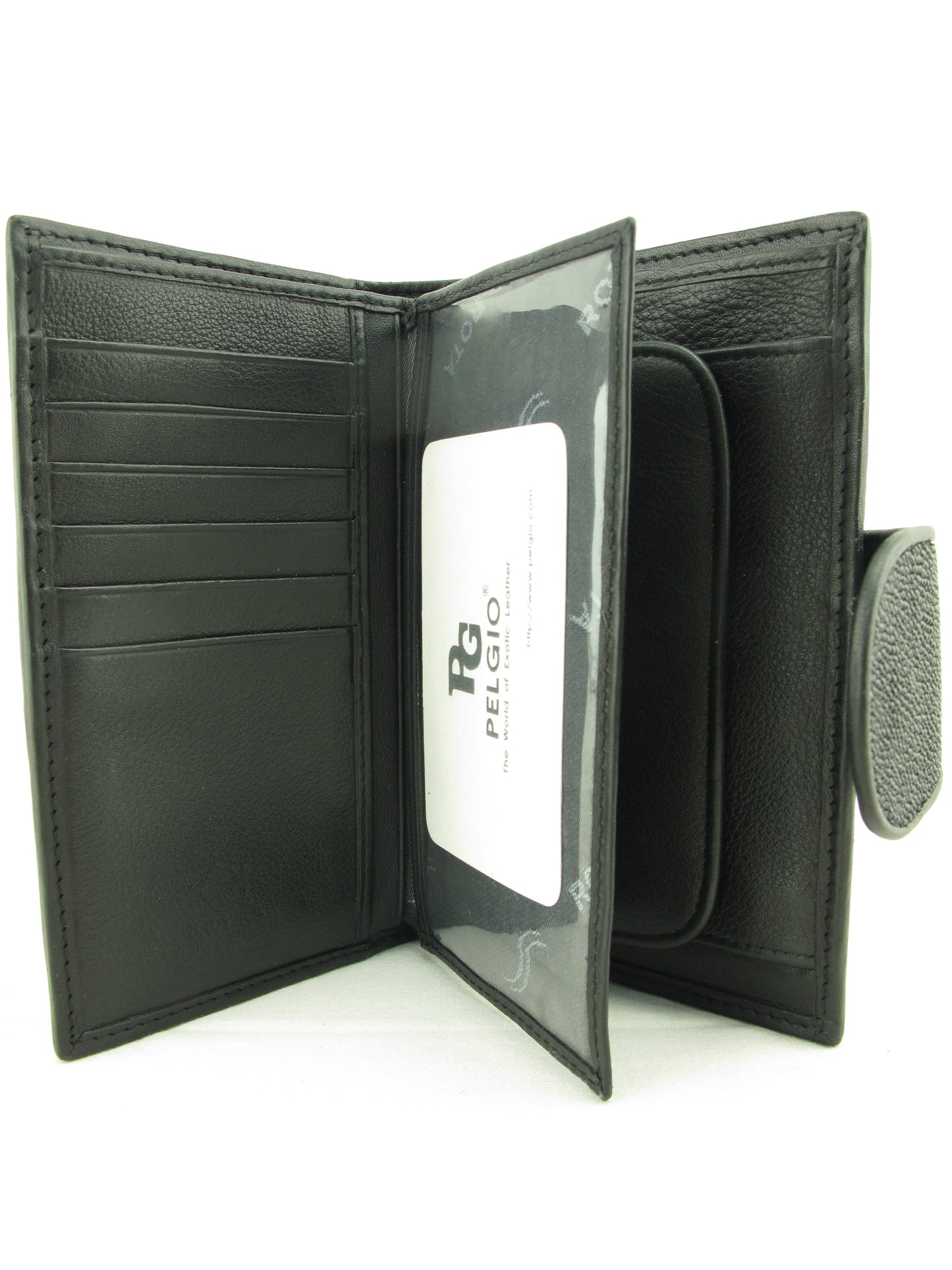 Genuine Stingray Skin Leather Medium Clutch Wallet Coins Purse