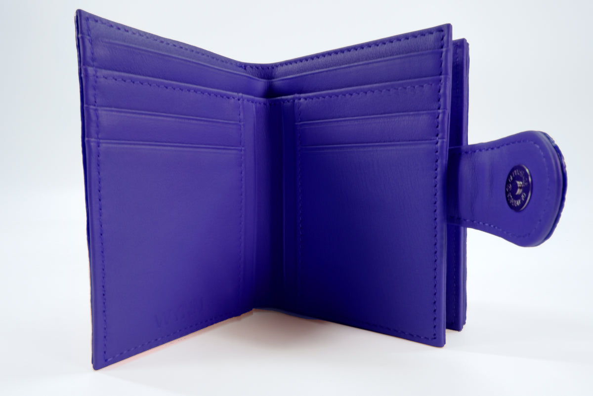 Genuine Polished Stingray Skin Leather Medium Clutch Wallet Zip Coins Purse