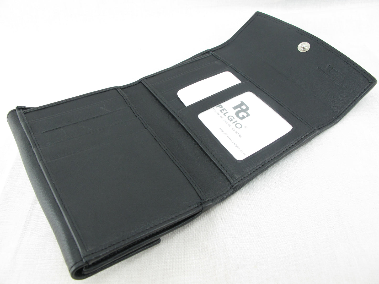 Genuine Stingray Skin Leather Medium Trifold Clutch Wallet Coins Purse