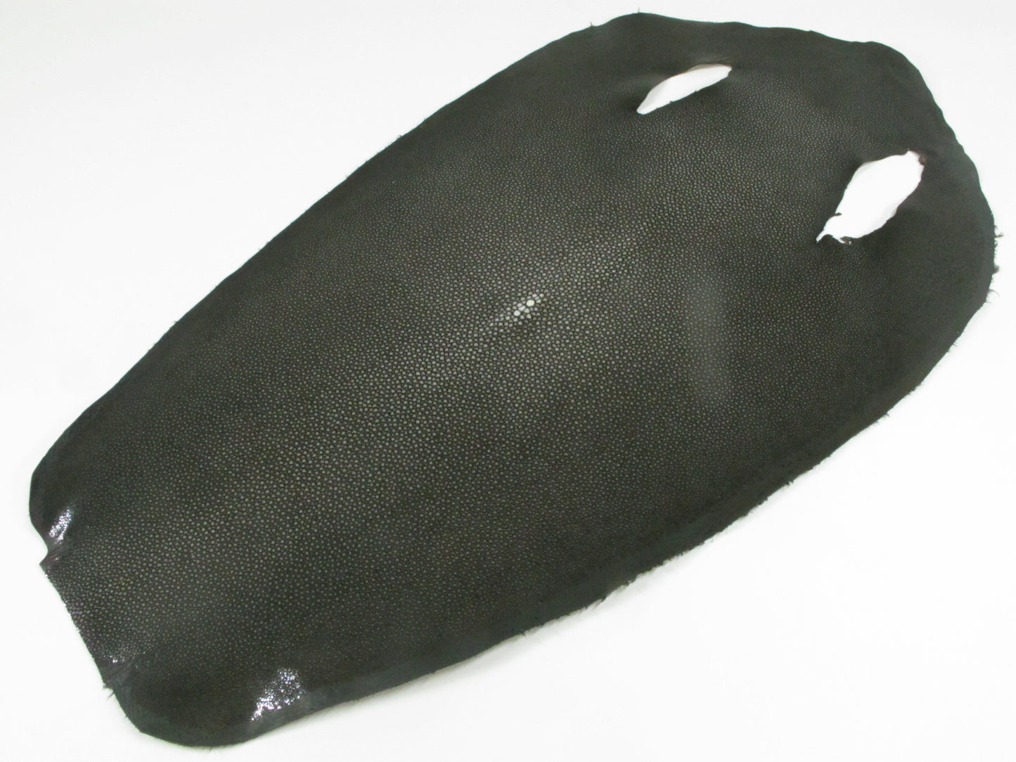 Genuine Polished Stingray Skin Leather Round Shape Hide Pelt Brown