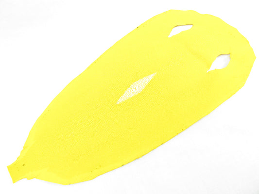 Genuine Stingray Skin Leather Round Shape Hide Pelt Traffic Yellow