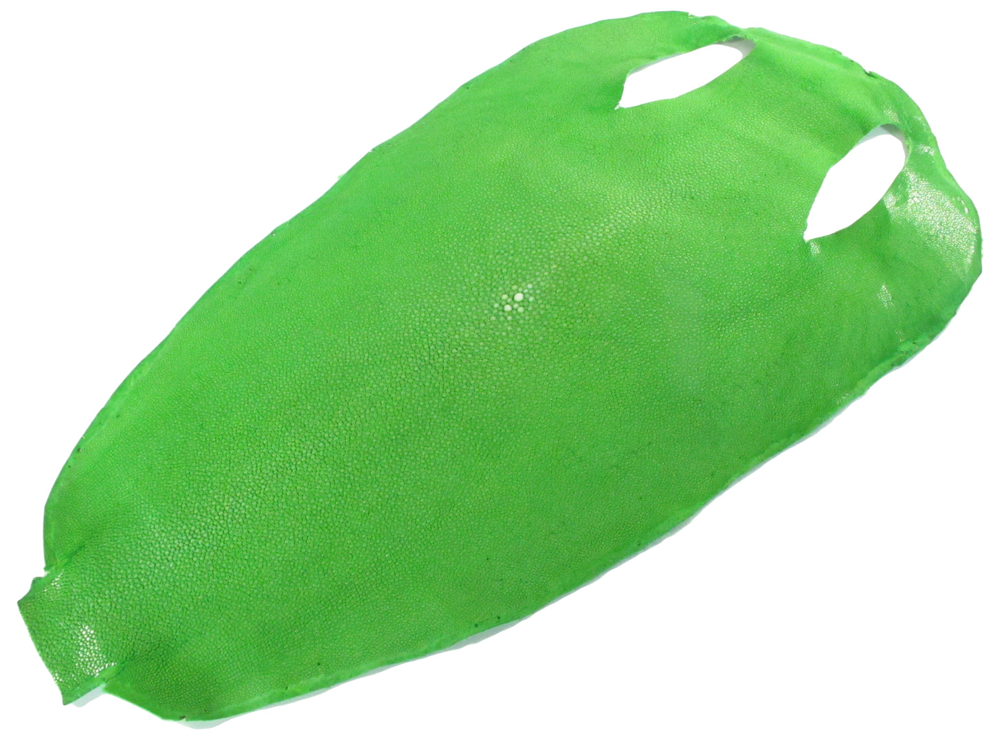 Genuine Polished Stingray Skin Leather Round Shape Hide Pelt Green