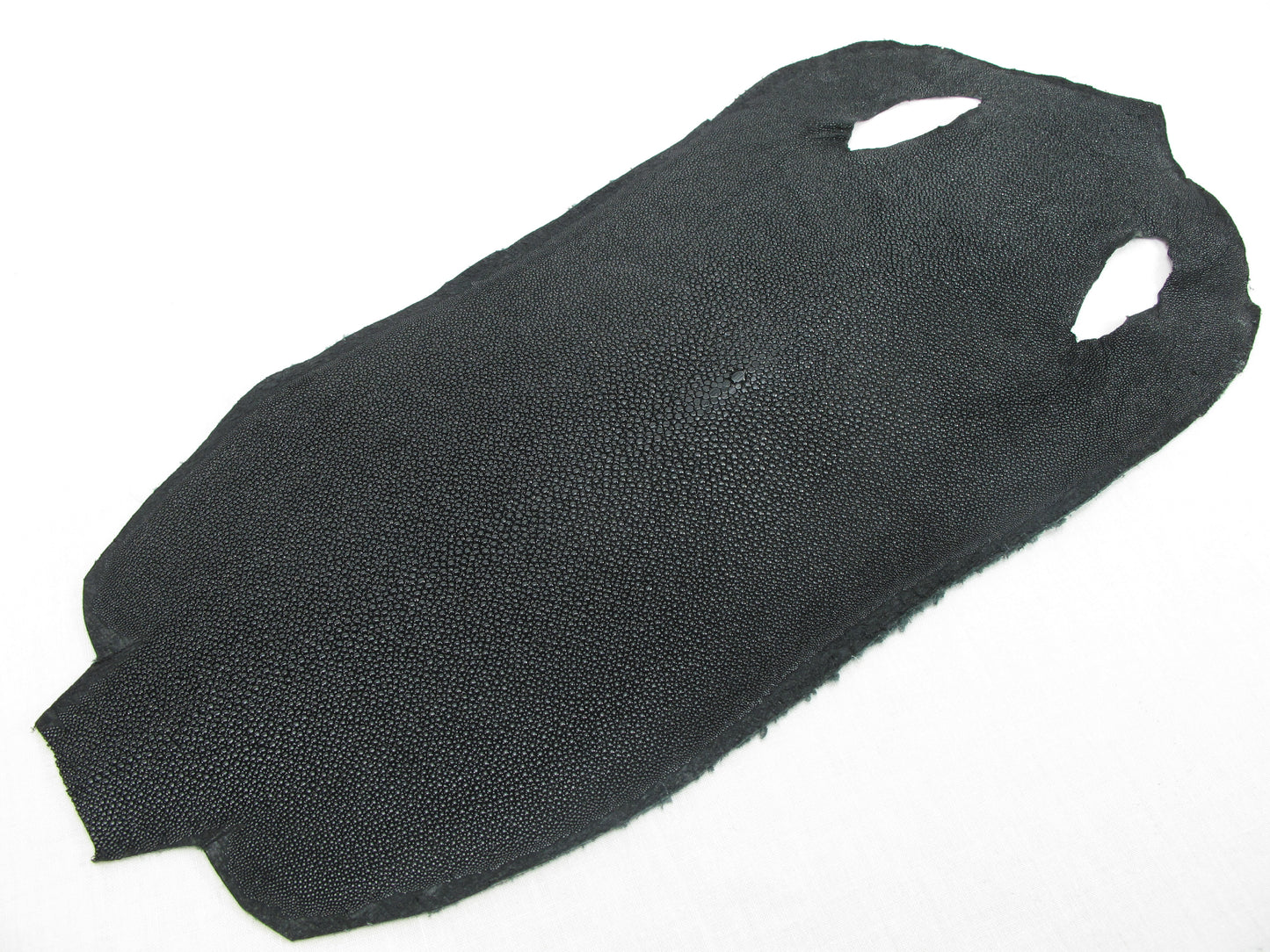 Genuine Stingray Skin Leather Long Shape Hide Pelt Black