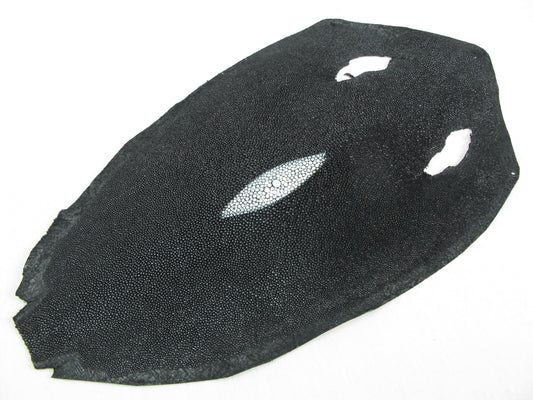Genuine Stingray Skin Leather Round Shape Hide Pelt Black