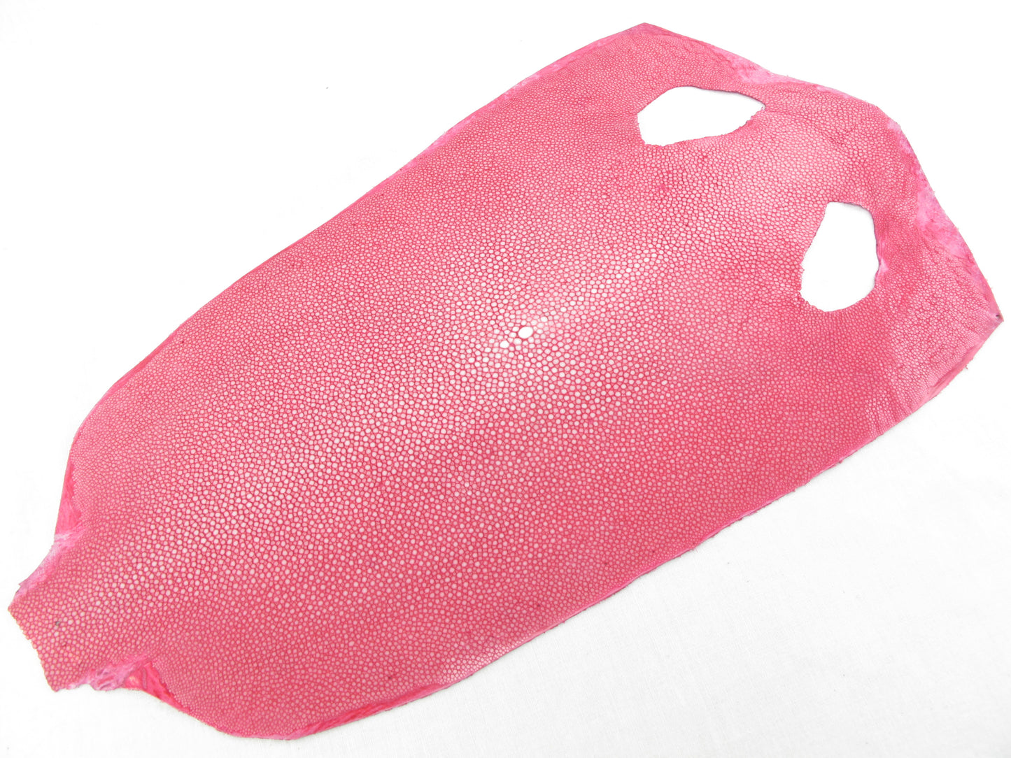 Genuine Polished Stingray Skin Leather Round Shape Hide Pelt Pink