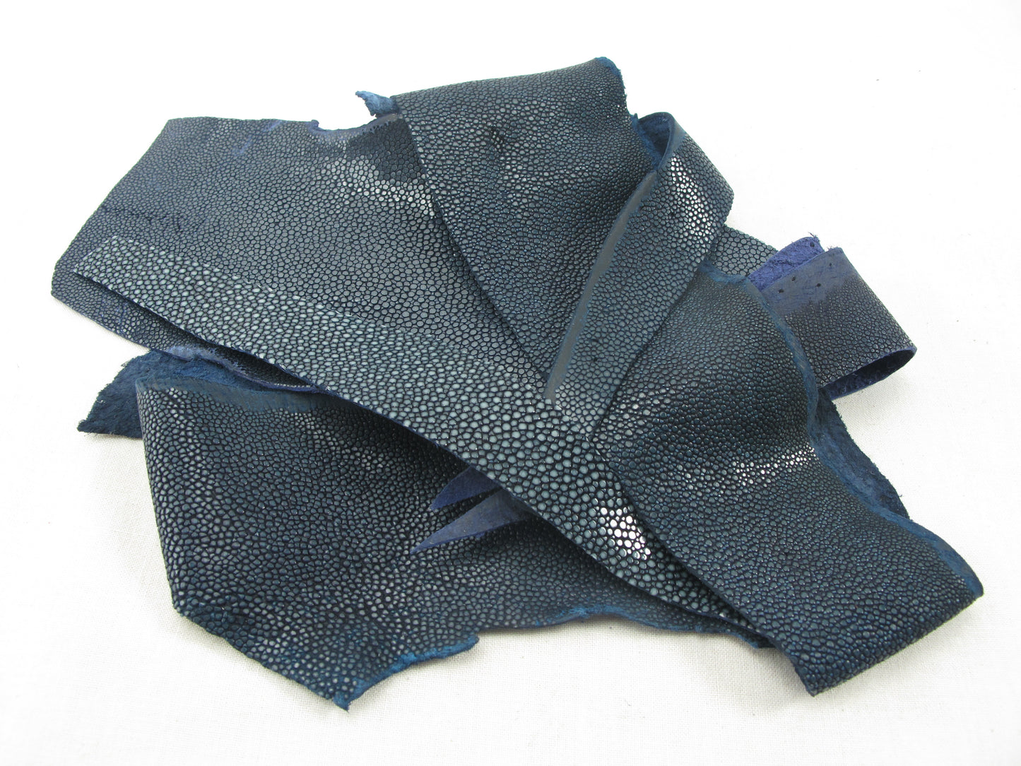 Genuine Polished Stingray Skin Leather Scraps Hide Pelt 100 grams