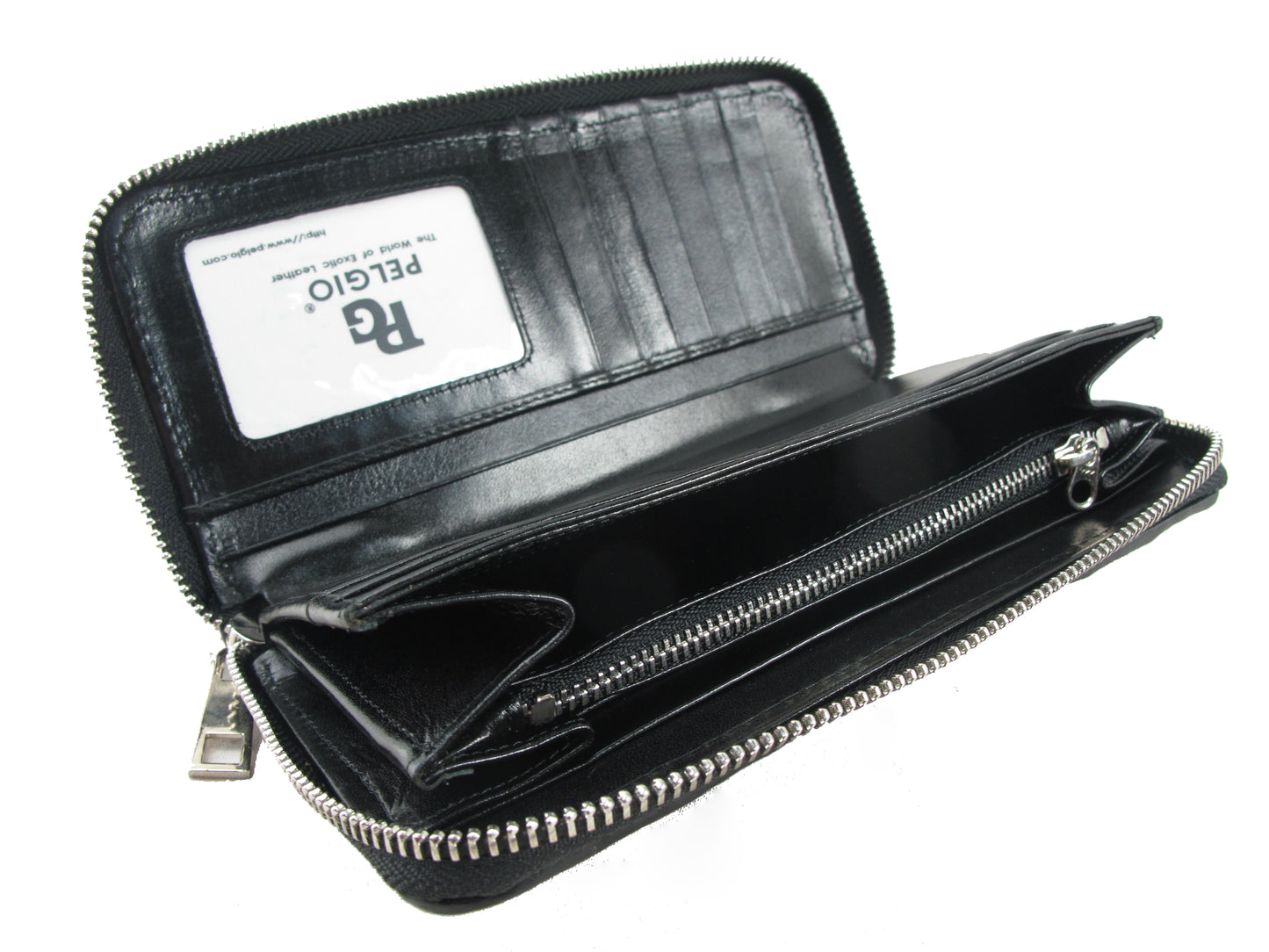 Genuine Stingray Skin Leather Zip Around Clutch Wallet Purse