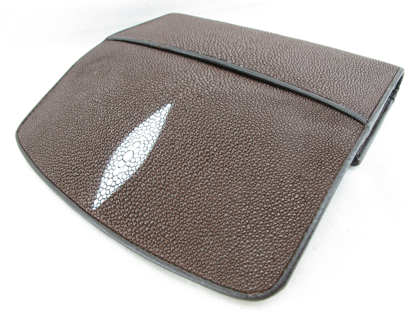 Genuine Stingray Skin Leather Women's Trifold Clutch Wallet Purse