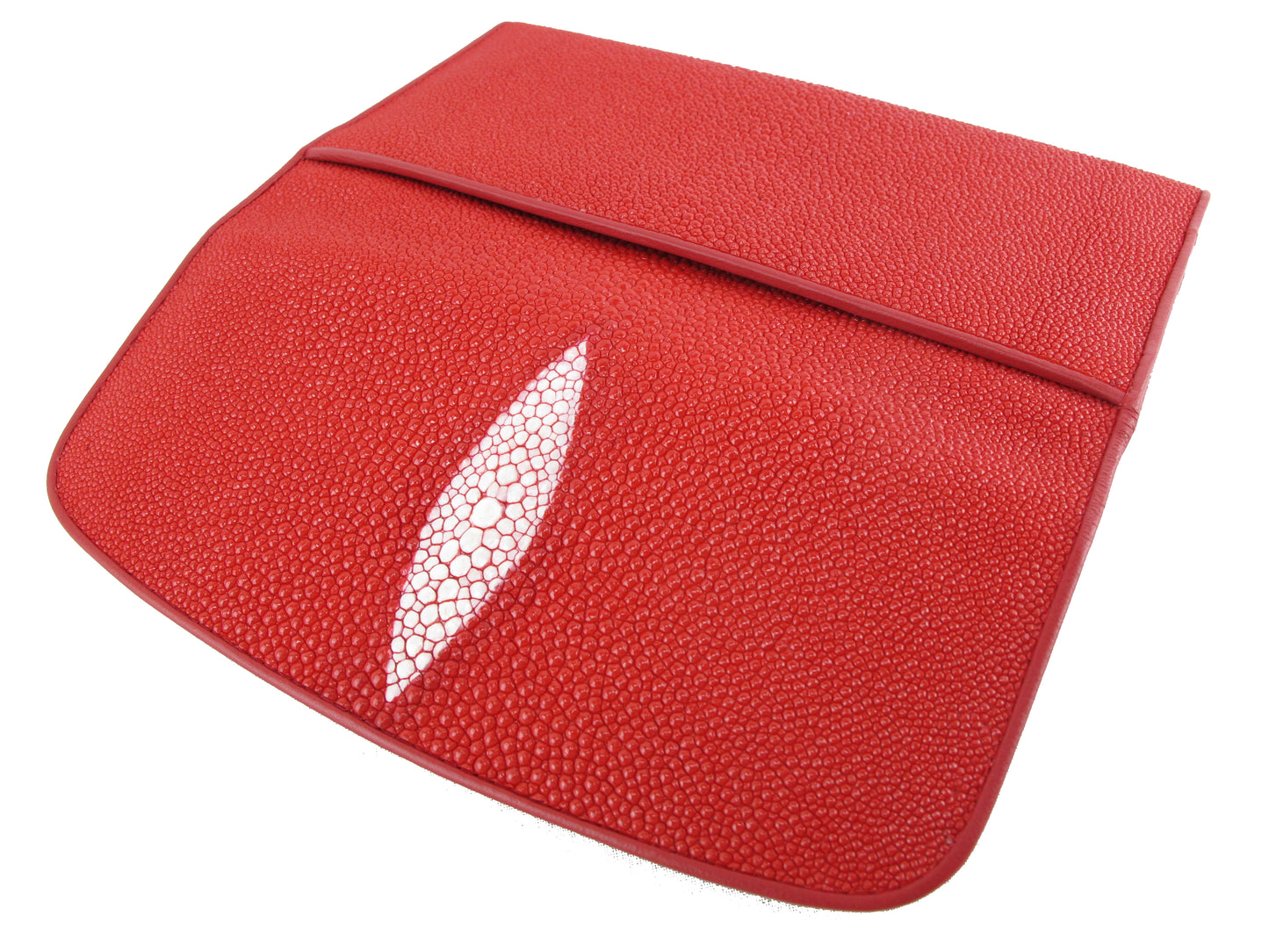 Genuine Stingray Skin Leather Women's Trifold Clutch Wallet Purse