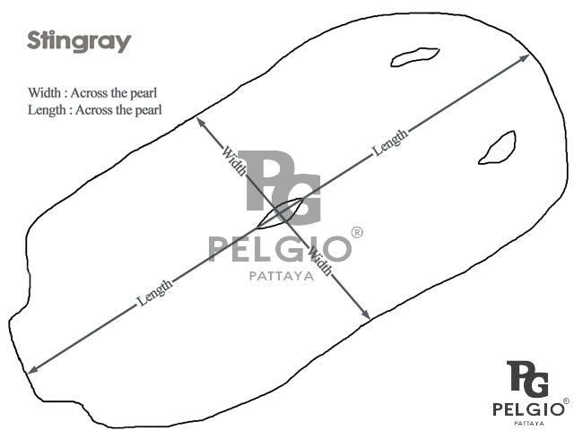 Genuine Stingray Skin Leather Round Shape Hide Pelt Black