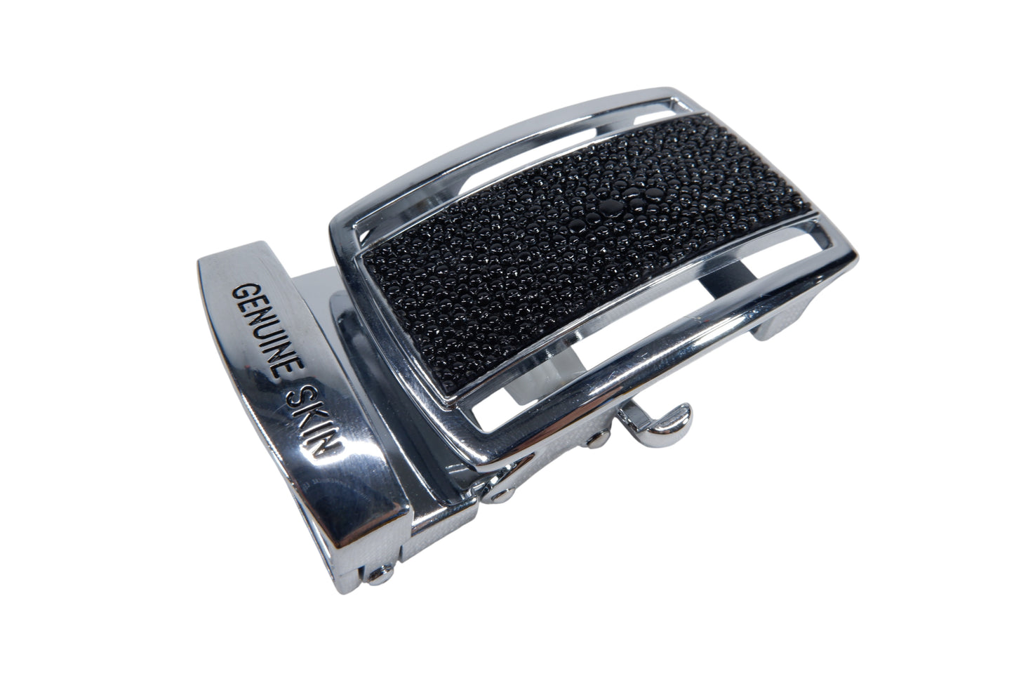 Genuine Stingray Skin Leather Stainless Steel Auto Locking Buckle for Belt without Step