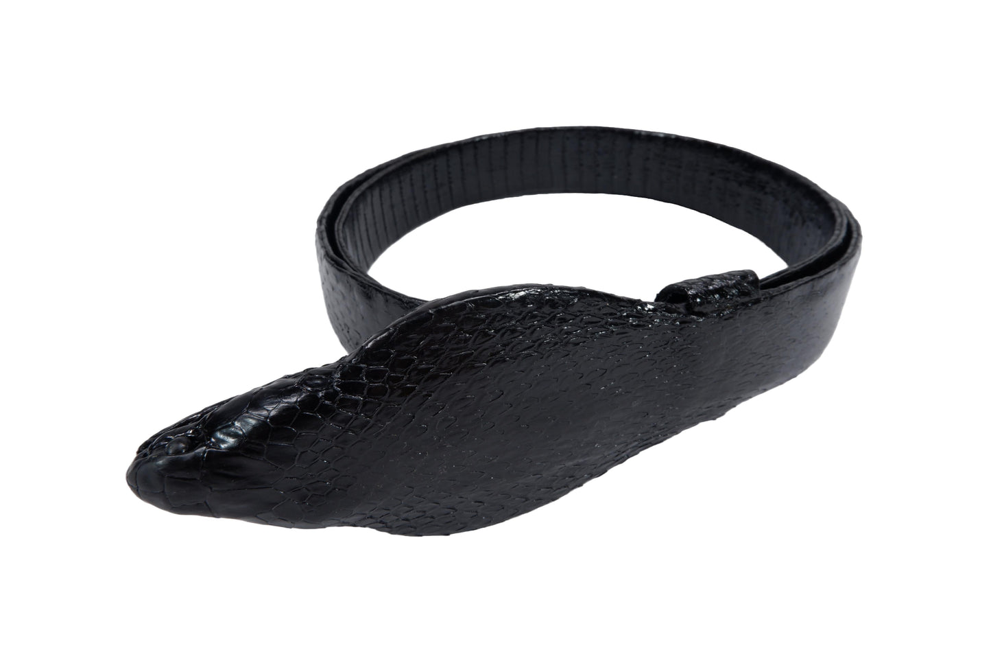 Genuine Cobra Snake Skin with Head Leather Dress Belt