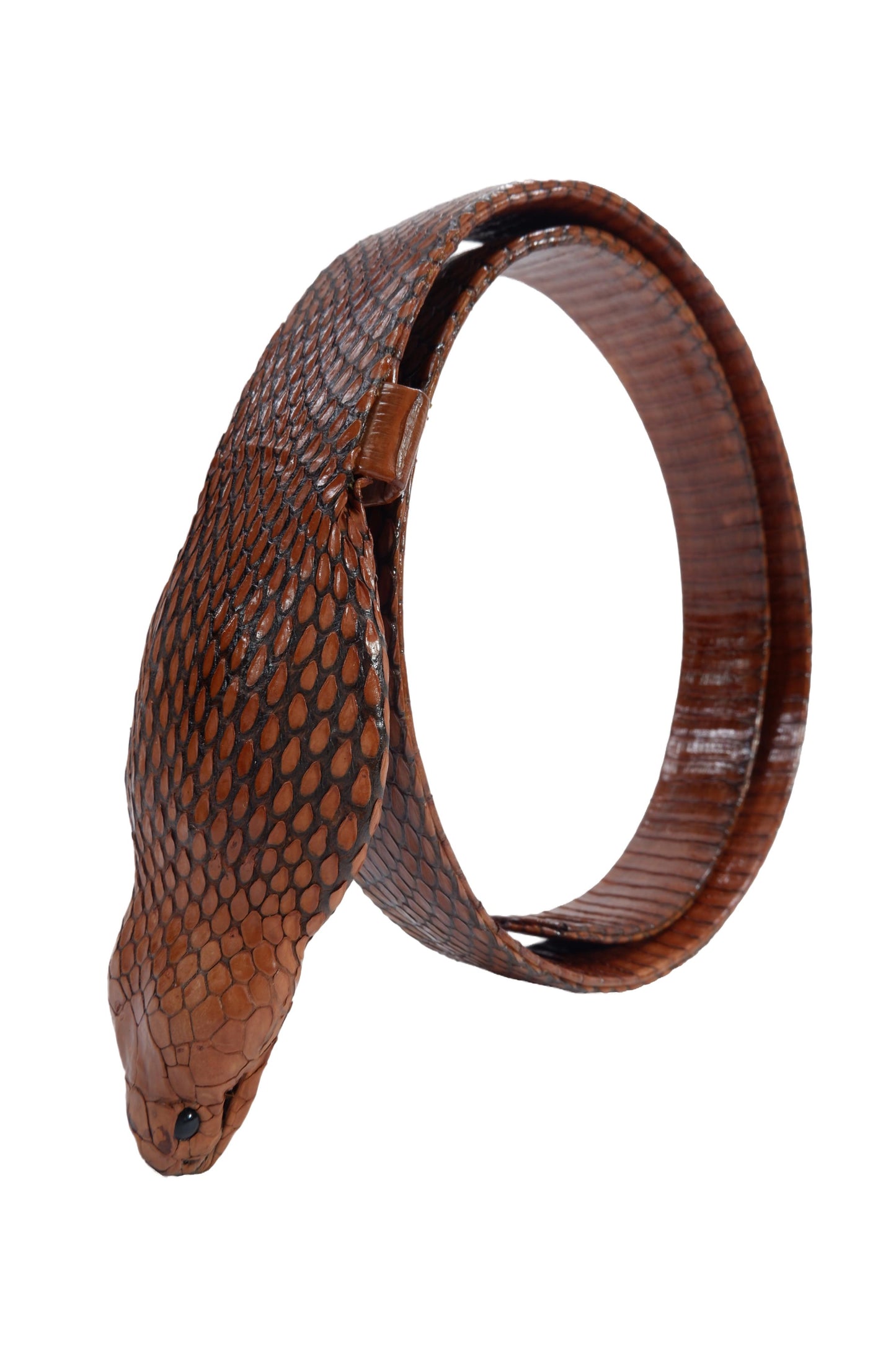 Genuine Cobra Snake Skin with Head Leather Dress Belt
