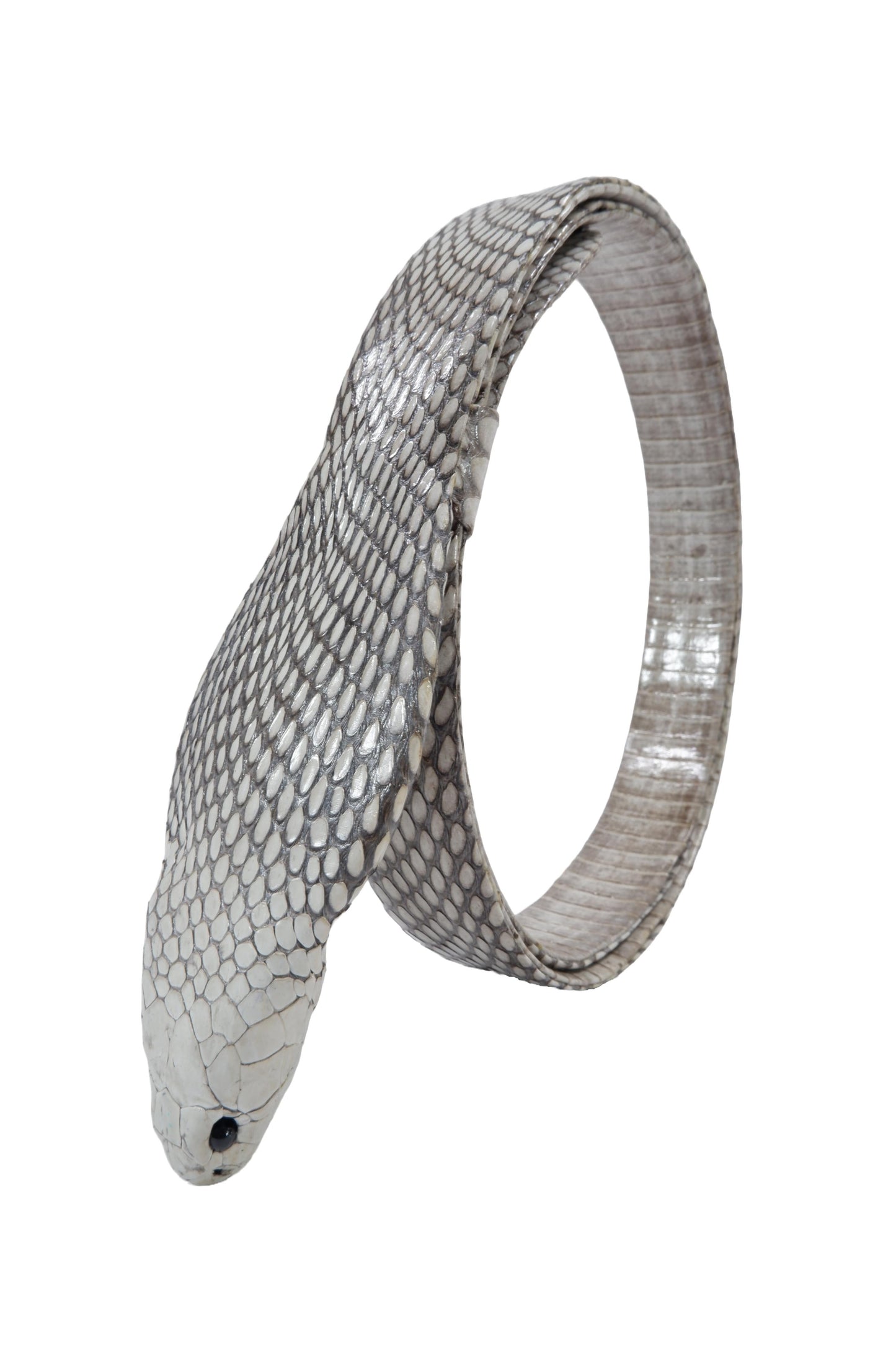 Genuine Cobra Snake Skin with Head Leather Dress Belt