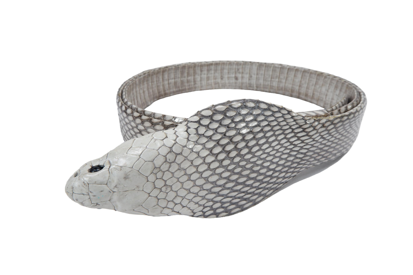 Genuine Cobra Snake Skin with Head Leather Dress Belt