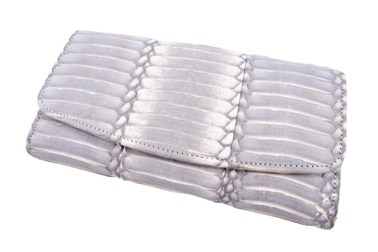 Genuine Cobra Snake Belly Skin Leather Women's Trifold Clutch Wallet Purse
