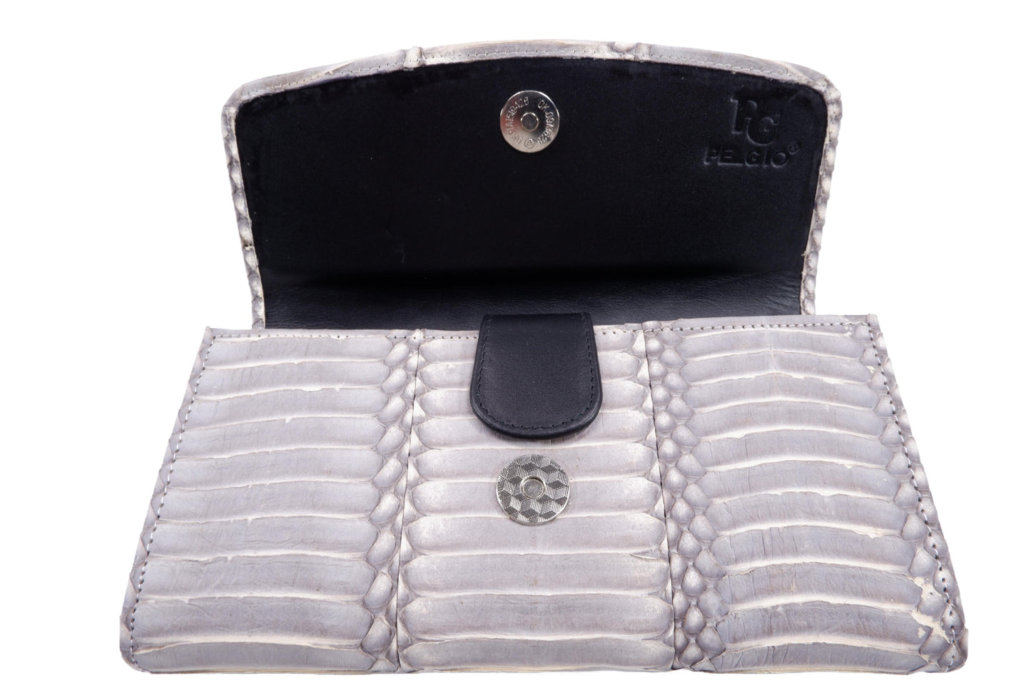 Genuine Cobra Snake Belly Skin Leather Women's Trifold Clutch Wallet Purse