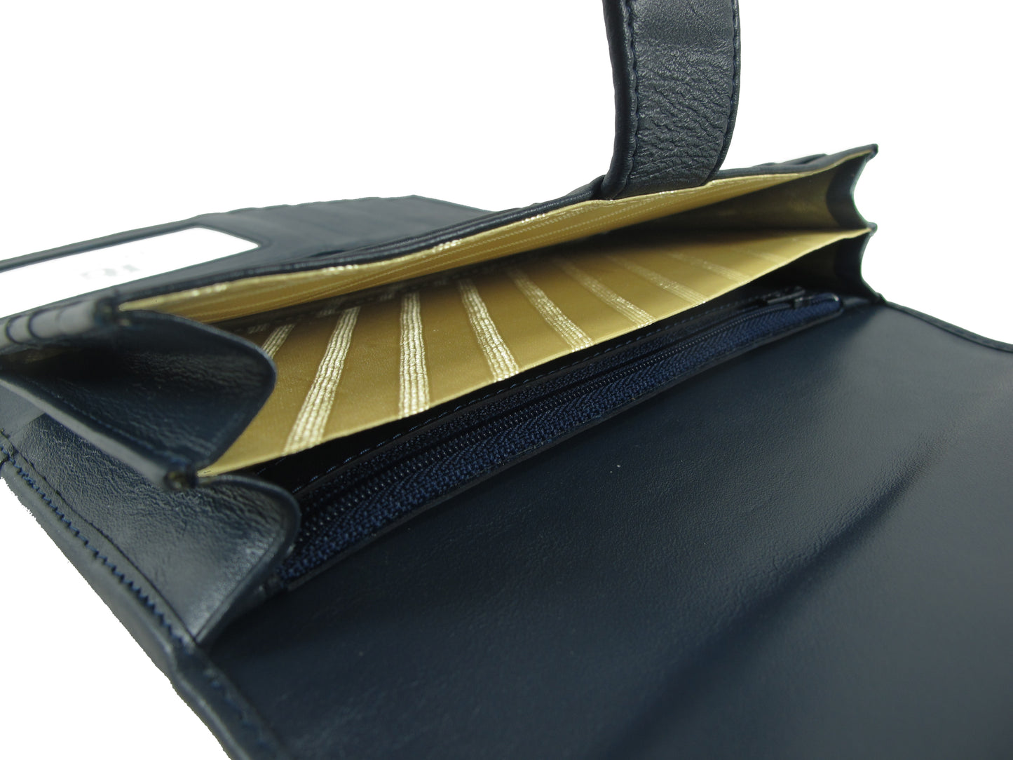 Genuine Caiman Crocodile Hornback Skin Leather Women's Trifold Clutch Wallet Purse