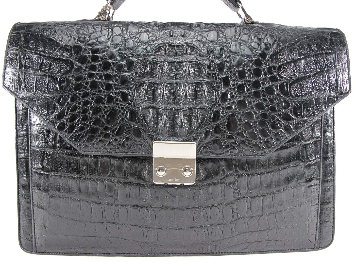 Genuine Caiman Crocodile Skin Leather Men's Handbag Briefcase