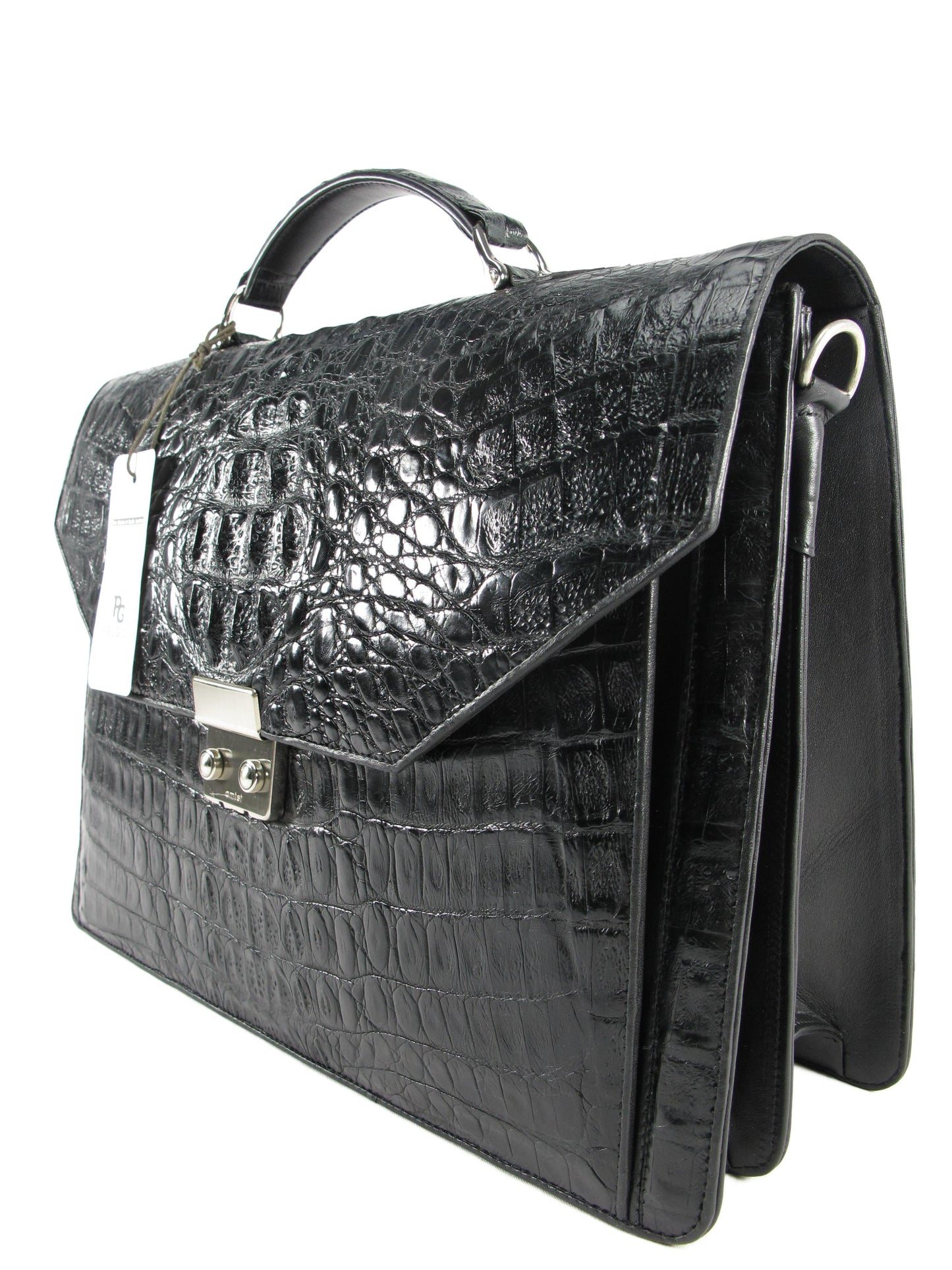Genuine Caiman Crocodile Skin Leather Men's Handbag Briefcase
