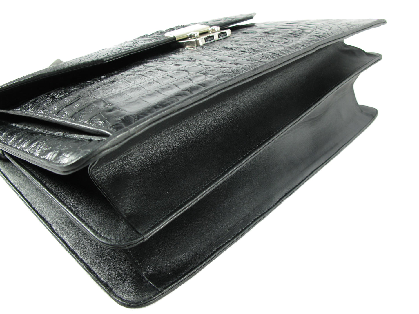 Genuine Caiman Crocodile Skin Leather Men's Handbag Briefcase