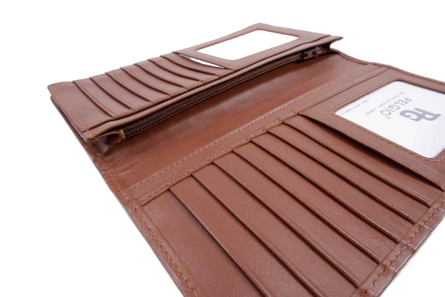 Genuine Caiman Crocodile Hornback Skin Leather Checkbook Long Wallet