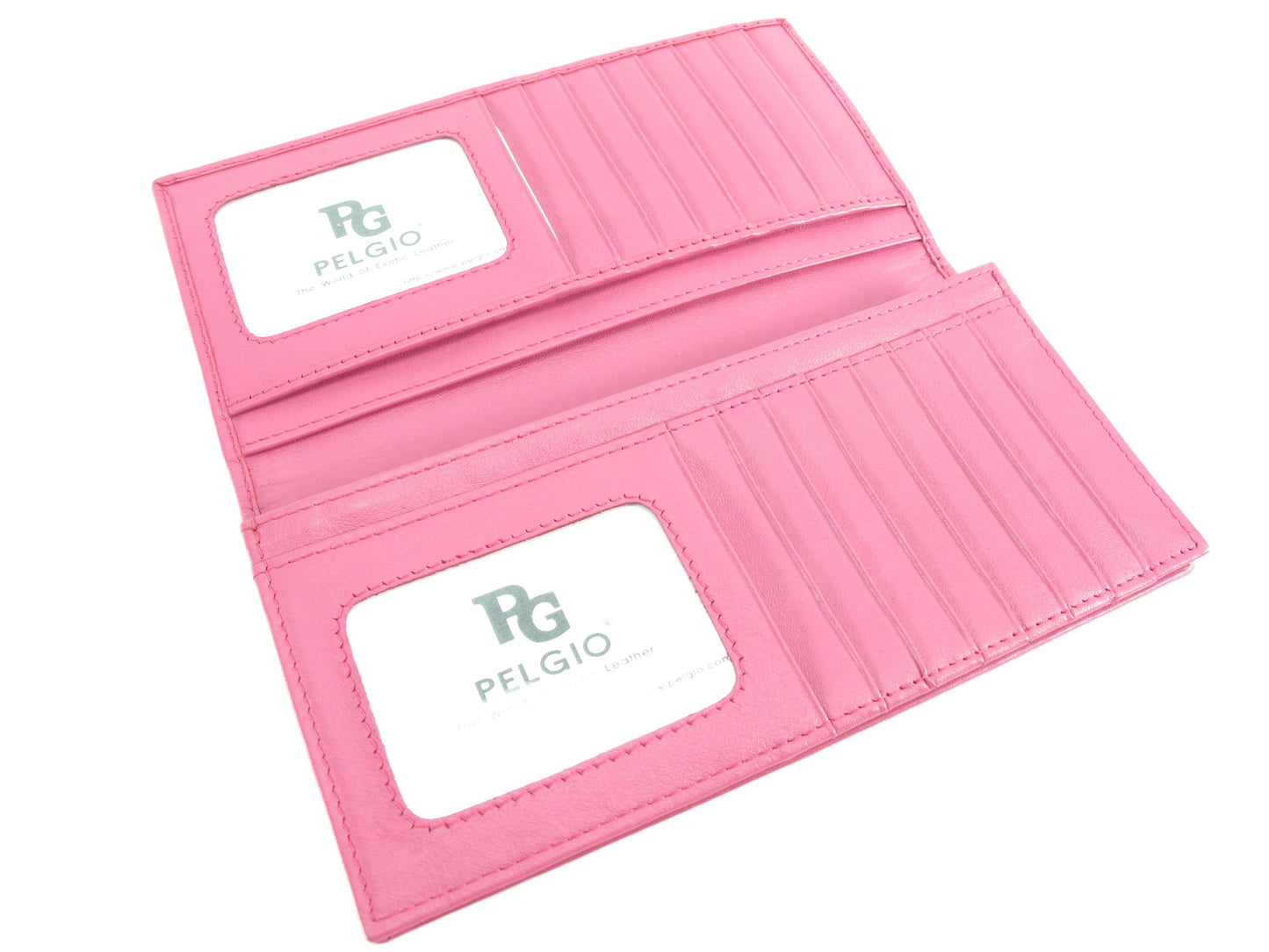 Genuine Caiman Crocodile Hornback Skin Leather Checkbook Long Wallet