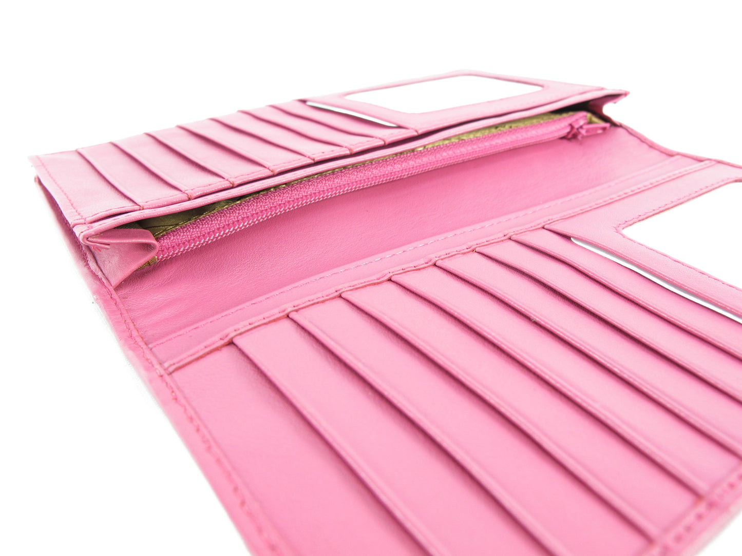 Genuine Caiman Crocodile Hornback Skin Leather Checkbook Long Wallet