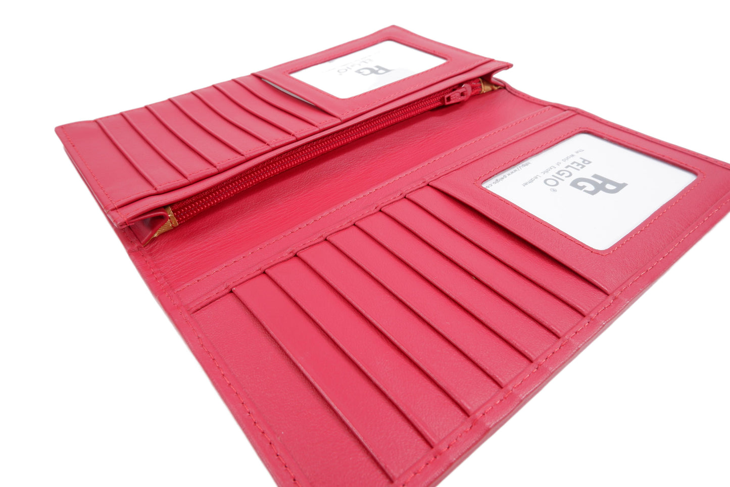 Genuine Caiman Crocodile Hornback Skin Leather Checkbook Long Wallet