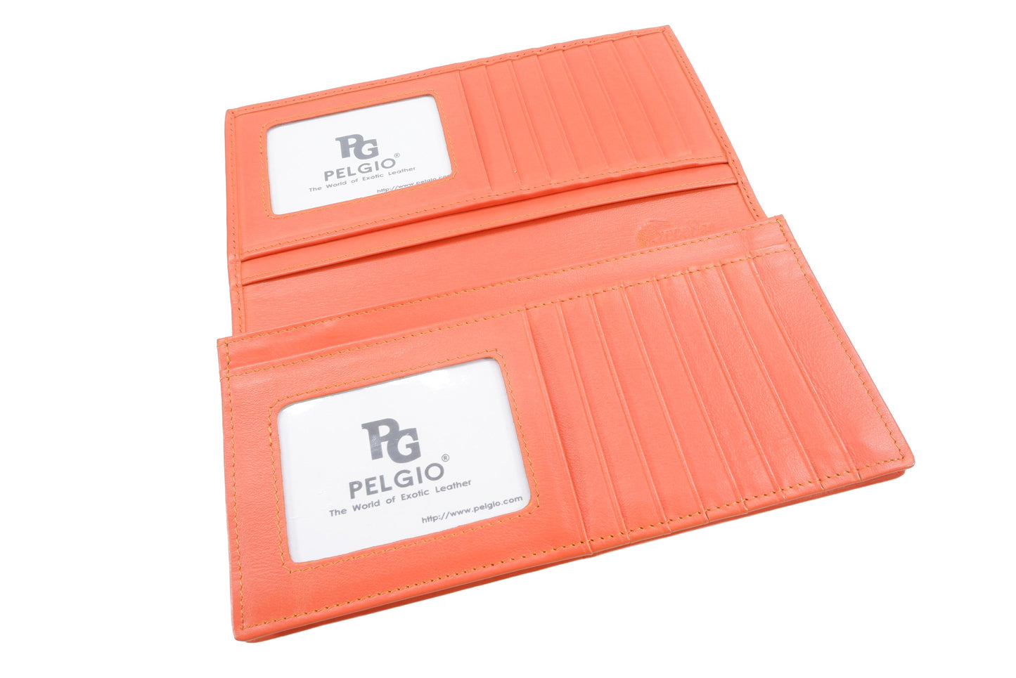 Genuine Caiman Crocodile Hornback Skin Leather Checkbook Long Wallet