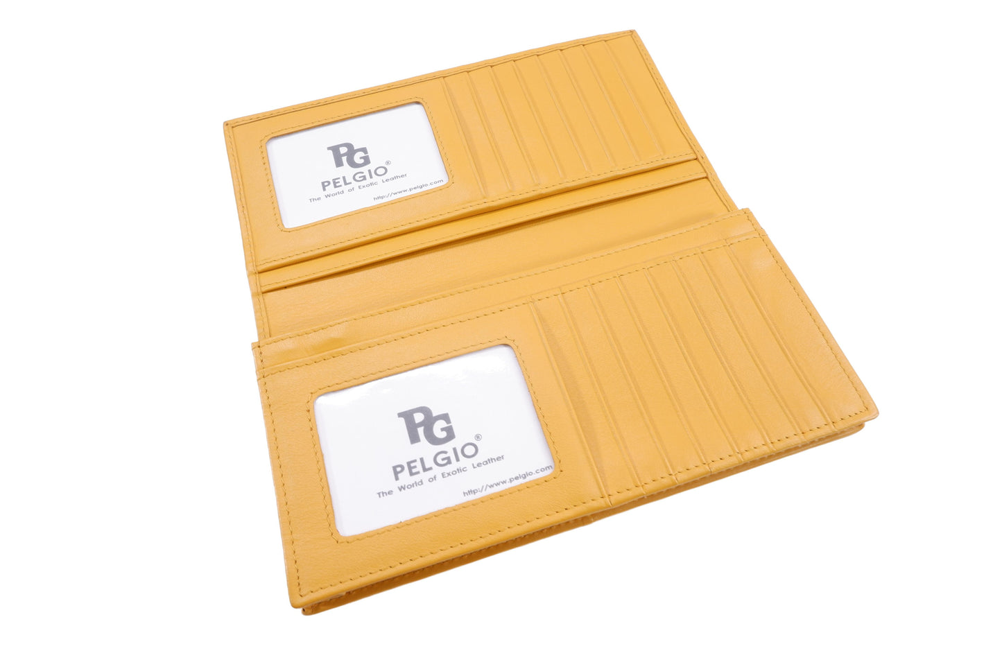 Genuine Caiman Crocodile Hornback Skin Leather Checkbook Long Wallet