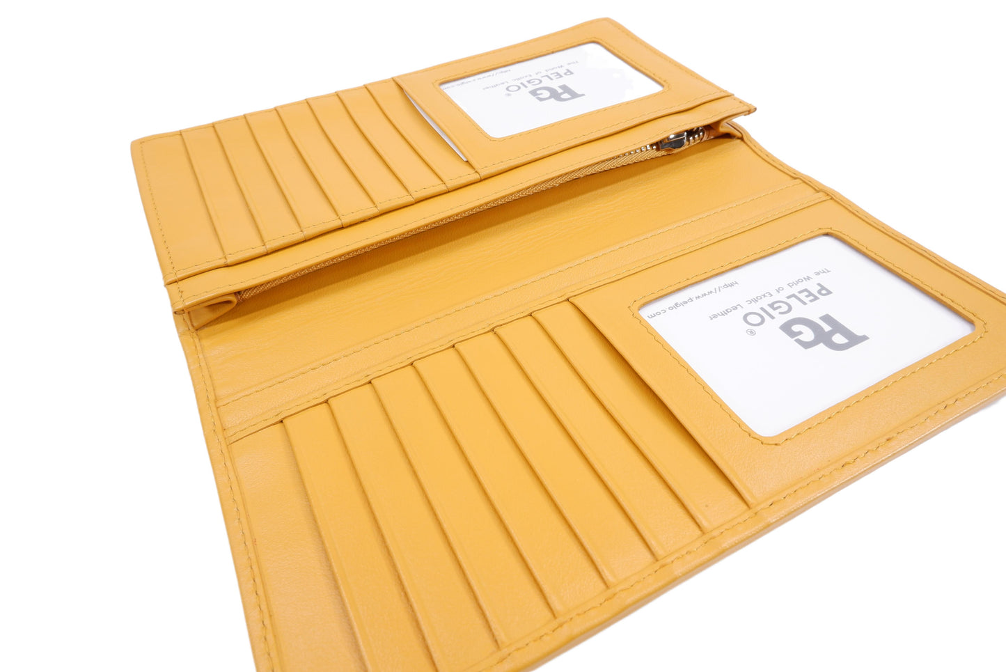 Genuine Caiman Crocodile Hornback Skin Leather Checkbook Long Wallet