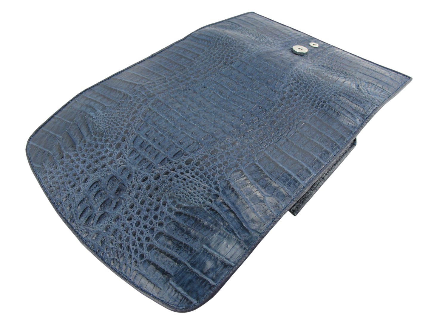 Genuine Caiman Crocodile Hornback Skin Leather Women's Trifold Clutch Wallet Purse