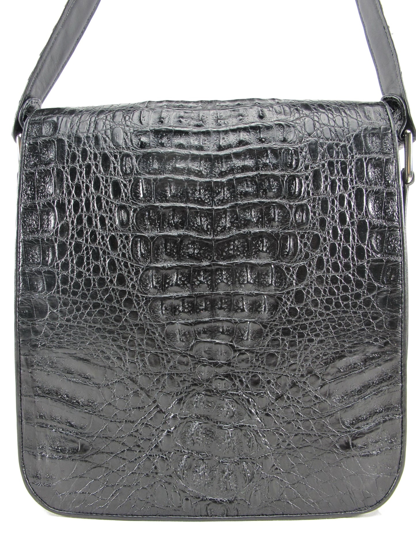 Genuine Crocodile Caiman Skin Leather Men's Crossbody Messenger Bag