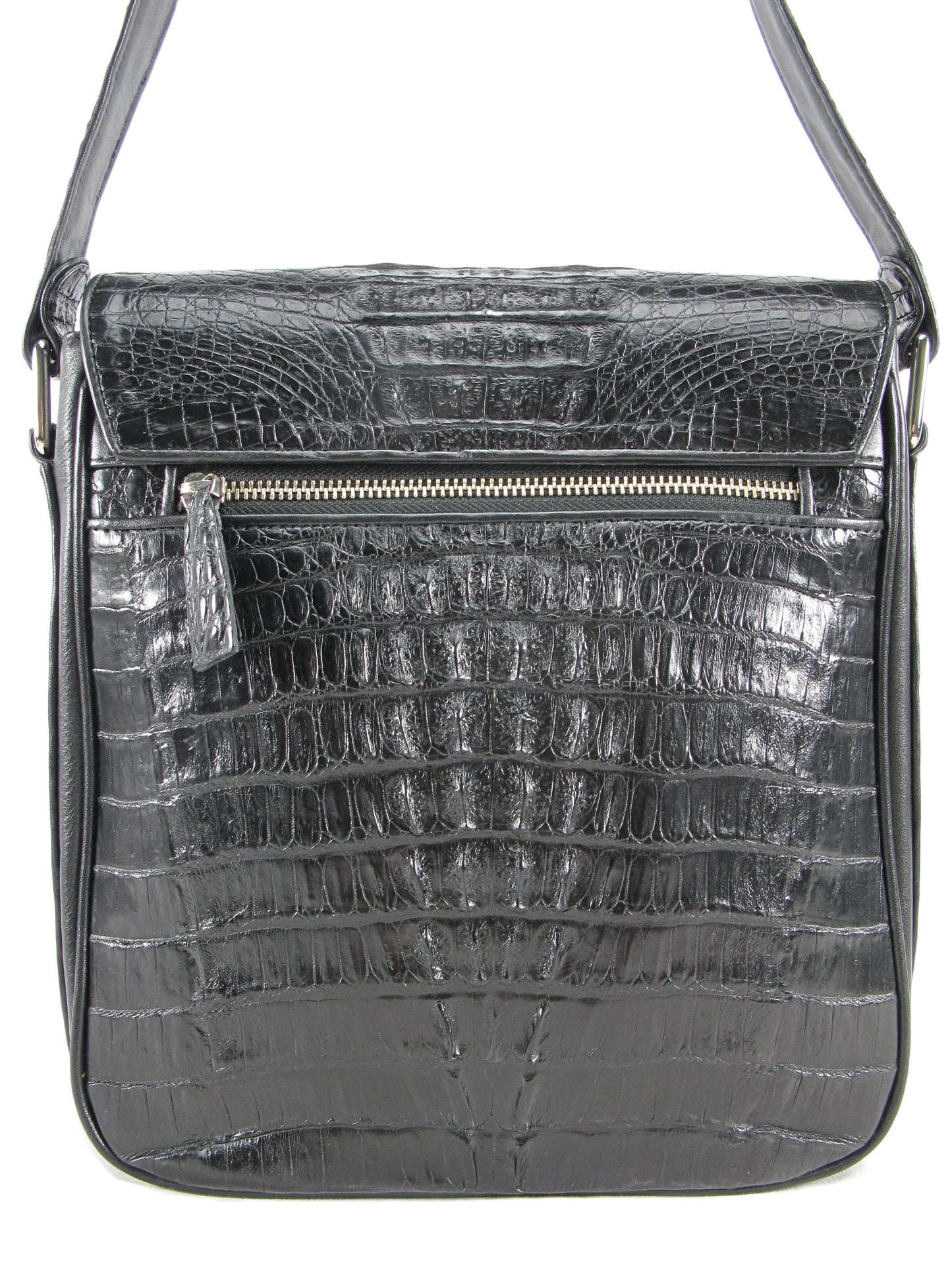 Genuine Crocodile Caiman Skin Leather Men's Crossbody Messenger Bag