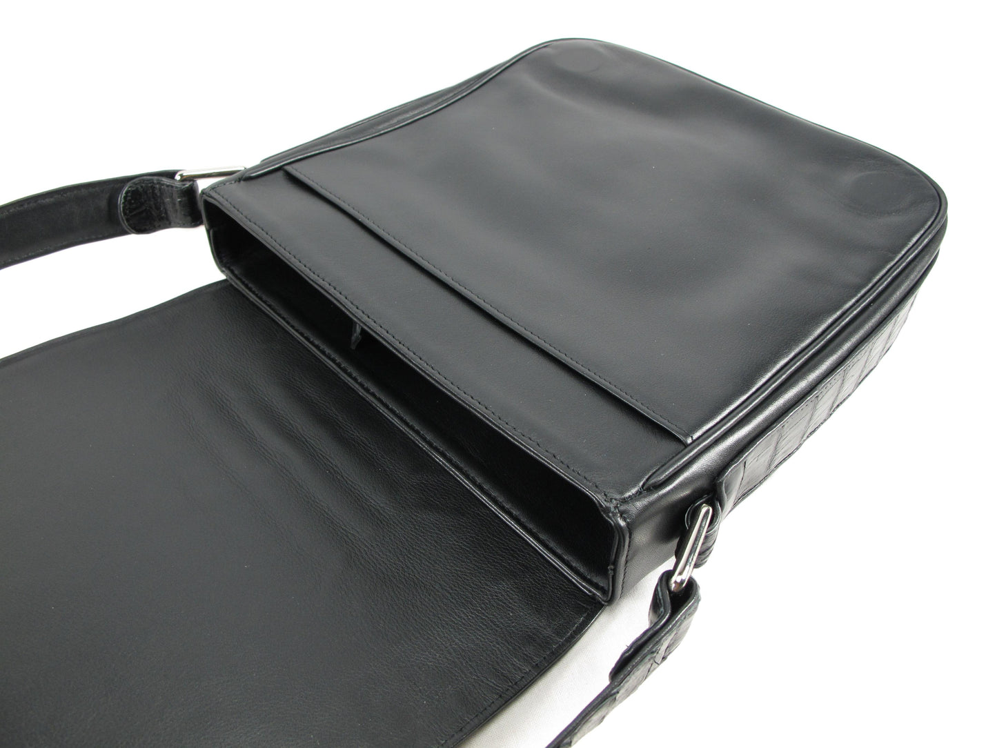 Genuine Crocodile Caiman Skin Leather Men's Crossbody Messenger Bag