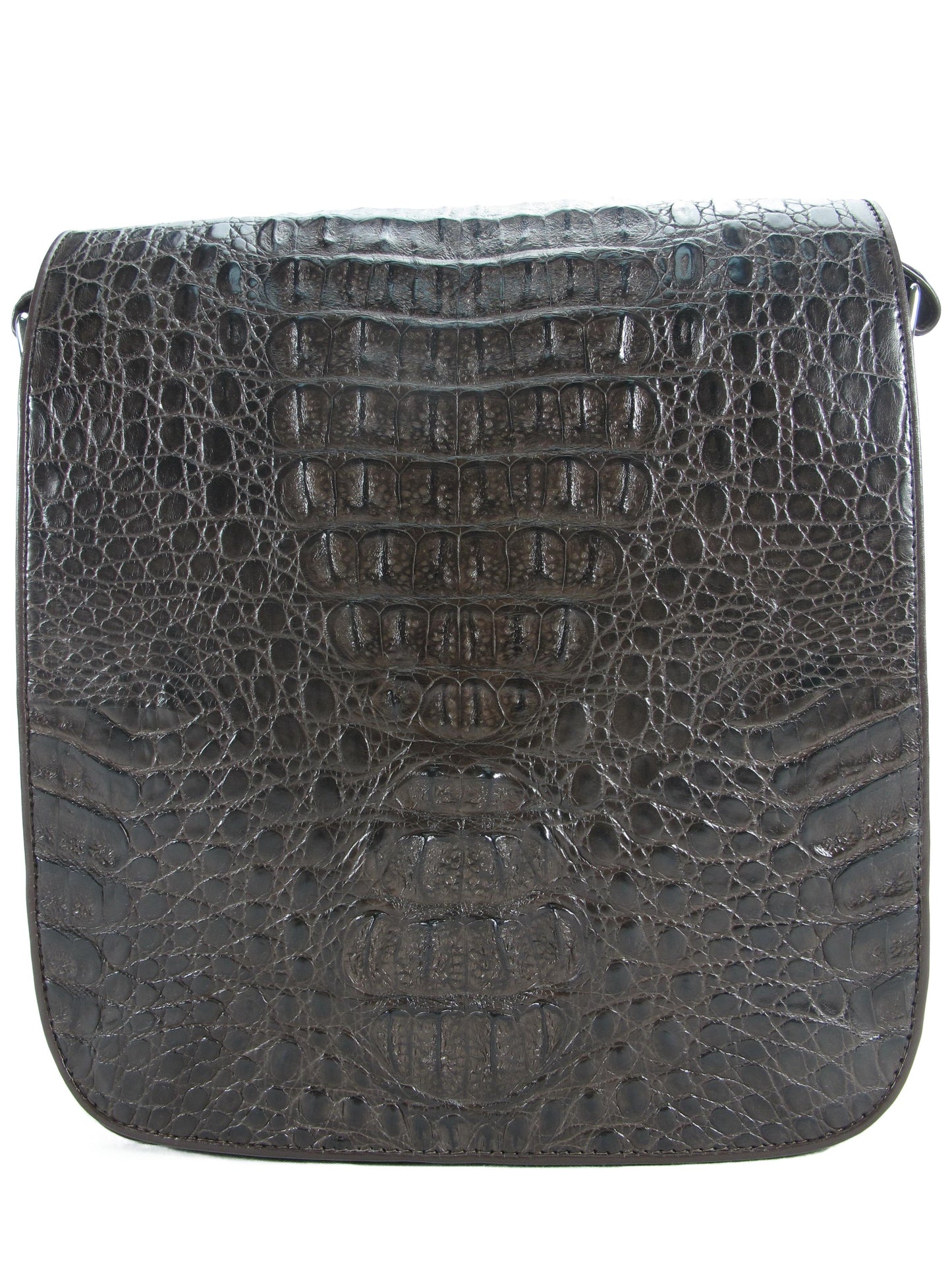 Genuine Crocodile Caiman Skin Leather Men's Crossbody Messenger Bag