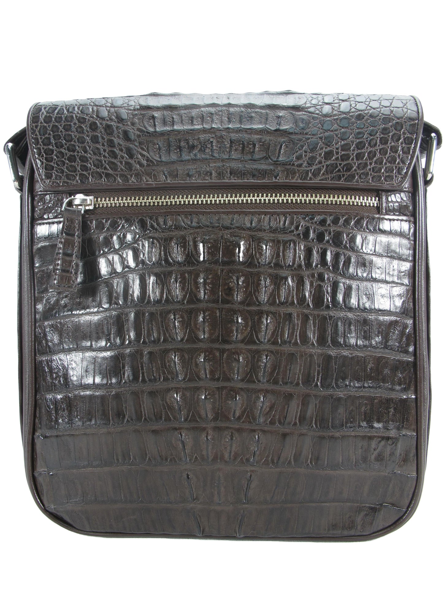 Genuine Crocodile Caiman Skin Leather Men's Crossbody Messenger Bag