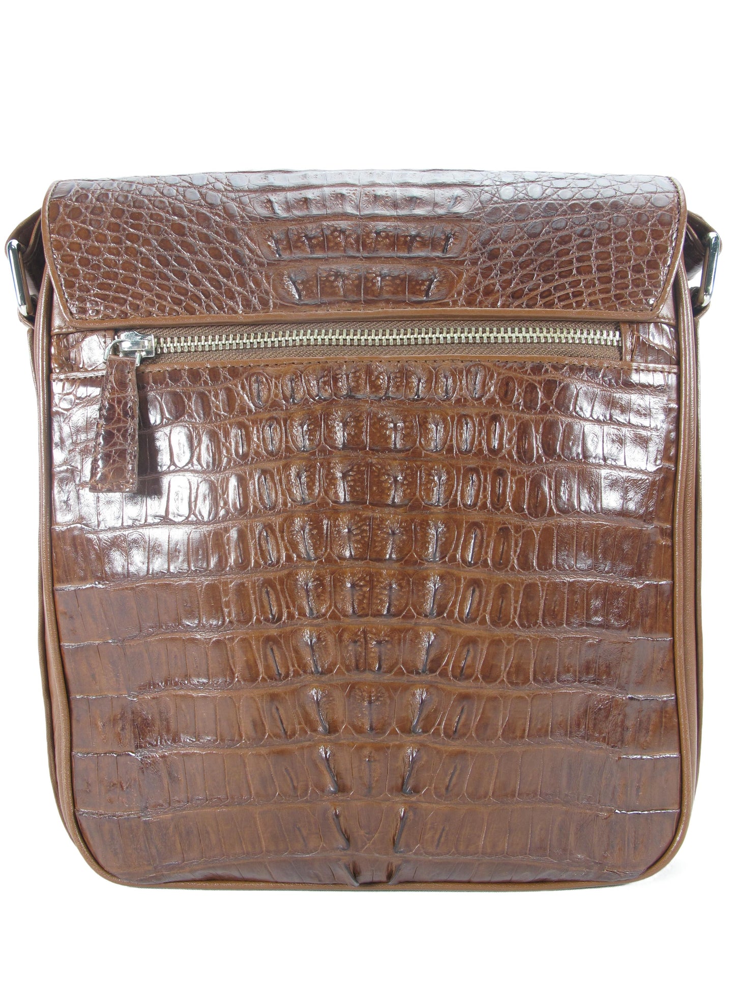 Genuine Crocodile Caiman Skin Leather Men's Crossbody Messenger Bag
