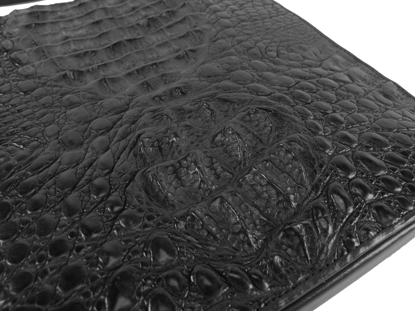 Genuine Crocodile Caiman Skin Leather Men's Crossbody Messenger Bag