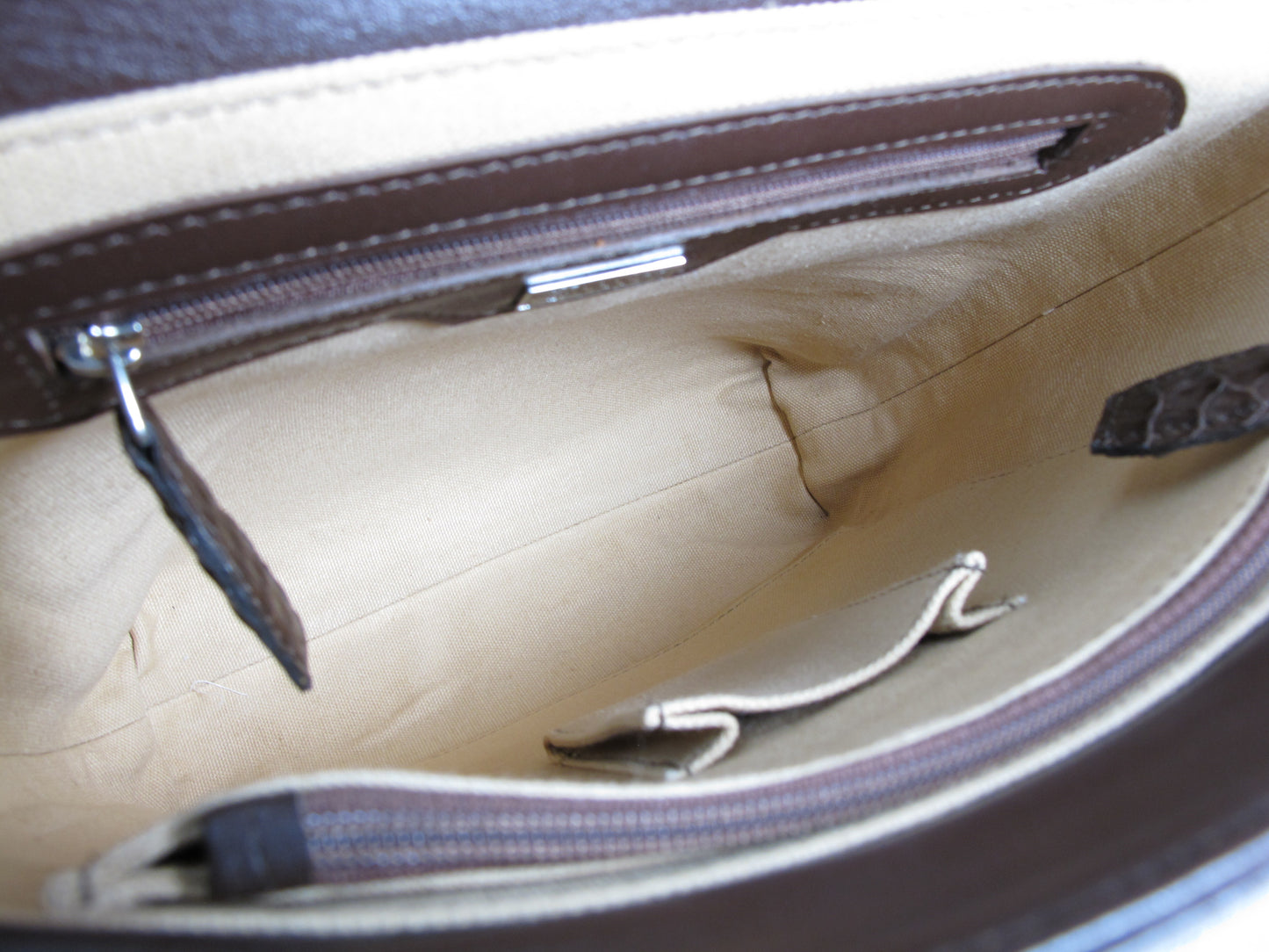 Genuine Crocodile Caiman Skin Leather Men's Crossbody Messenger Bag