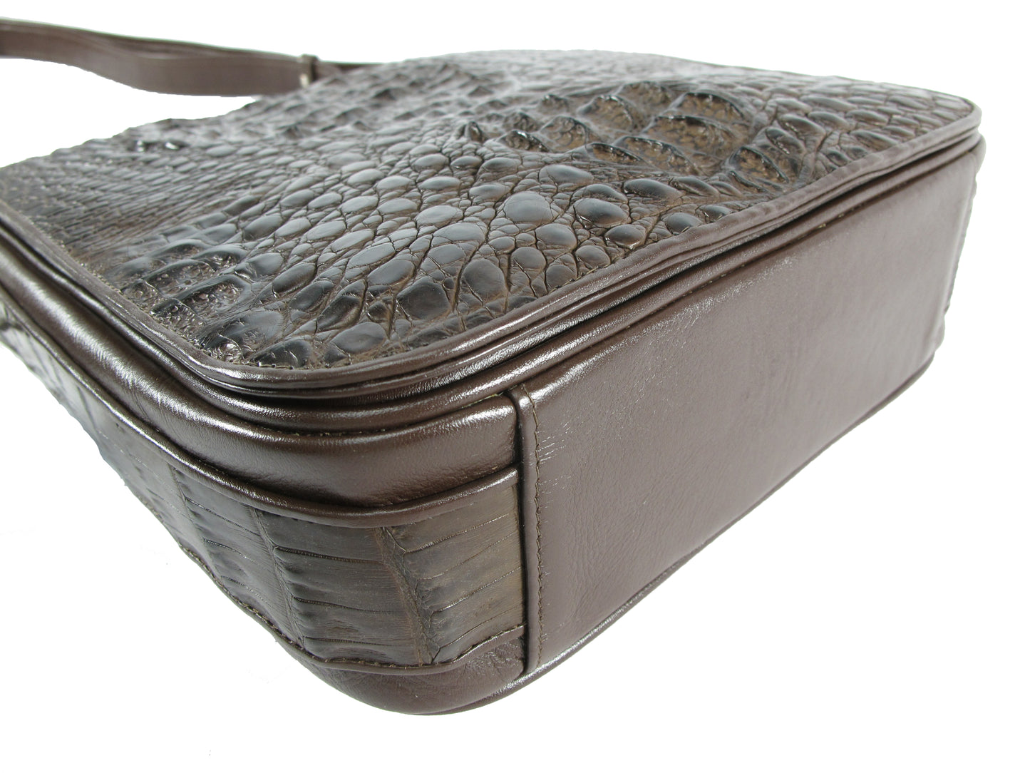 Genuine Crocodile Caiman Skin Leather Men's Crossbody Messenger Bag