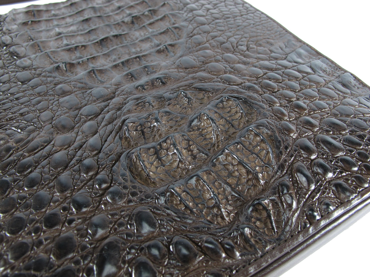 Genuine Crocodile Caiman Skin Leather Men's Crossbody Messenger Bag