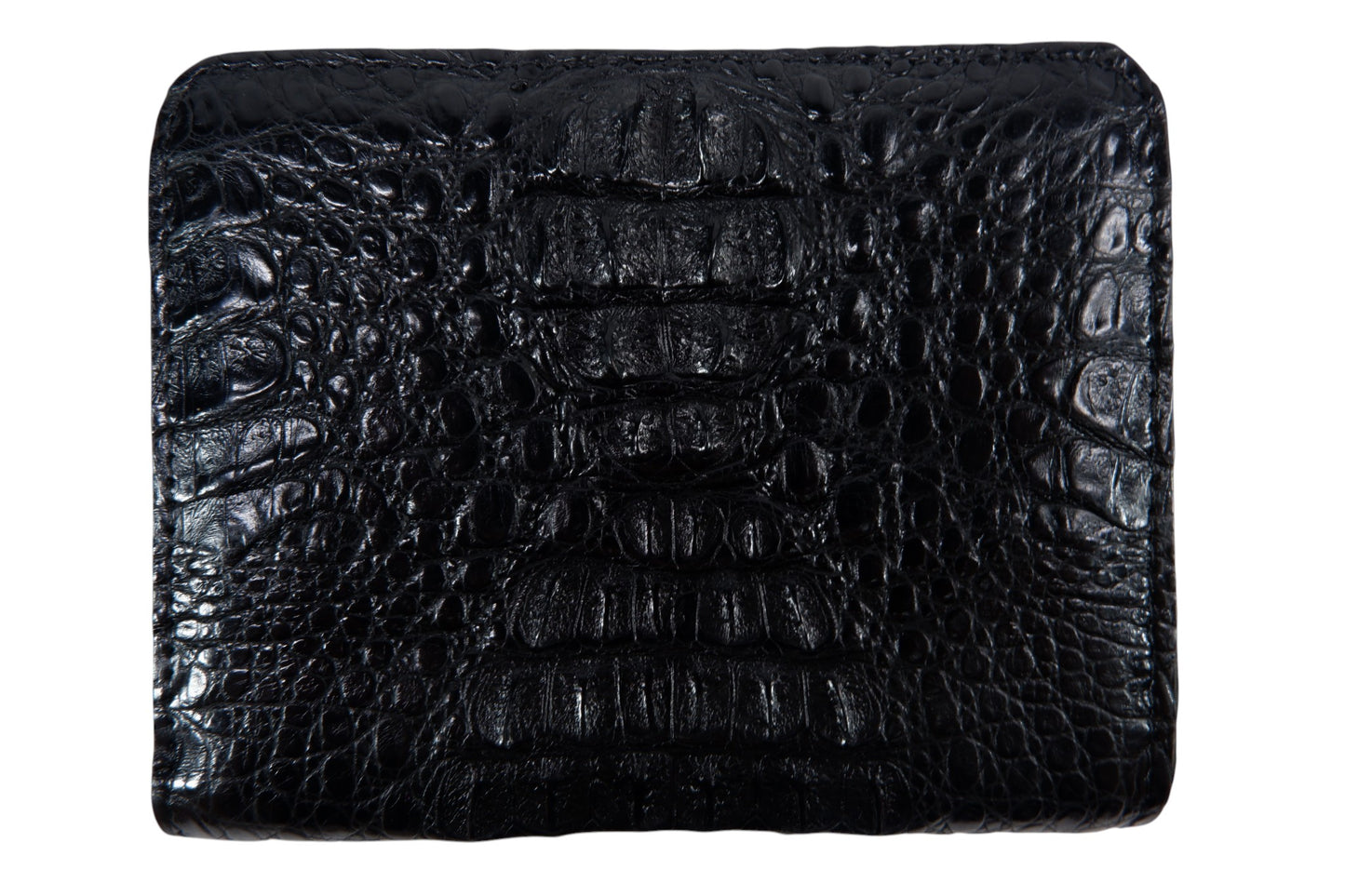 Genuine Caiman Skin Leather Medium Clutch Wallet Zip Coins Purse