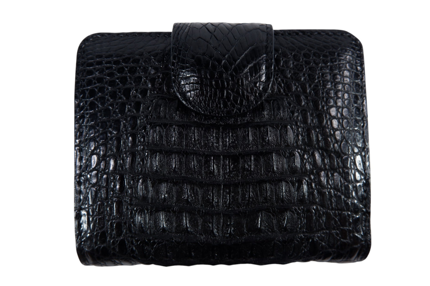 Genuine Caiman Skin Leather Medium Clutch Wallet Zip Coins Purse