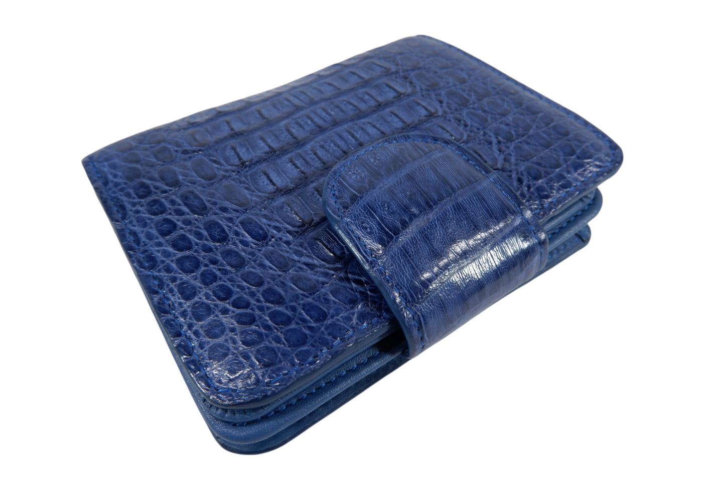 Genuine Caiman Skin Leather Medium Clutch Wallet Zip Coins Purse