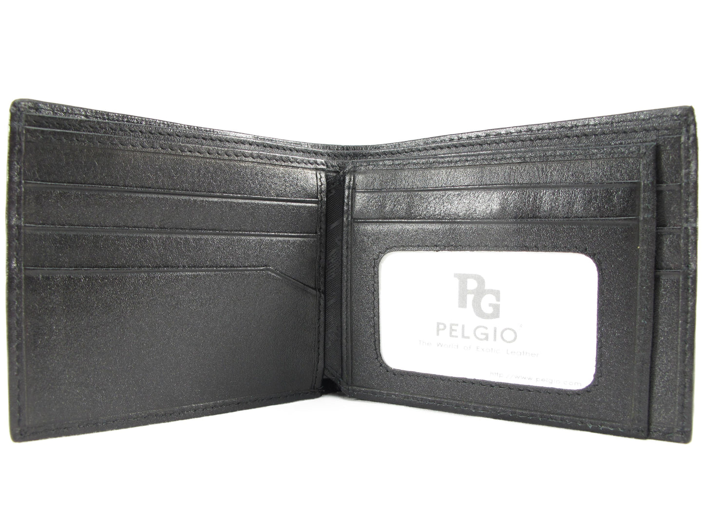 Genuine Caiman Crocodile Head Bump Skin Leather Bifold Wallet